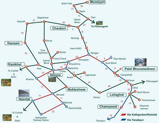 Jageshwar Dham : Route Map To Jageshwar 