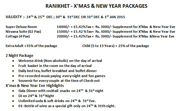 New Year's Eve Celebration Package for Ranikhet